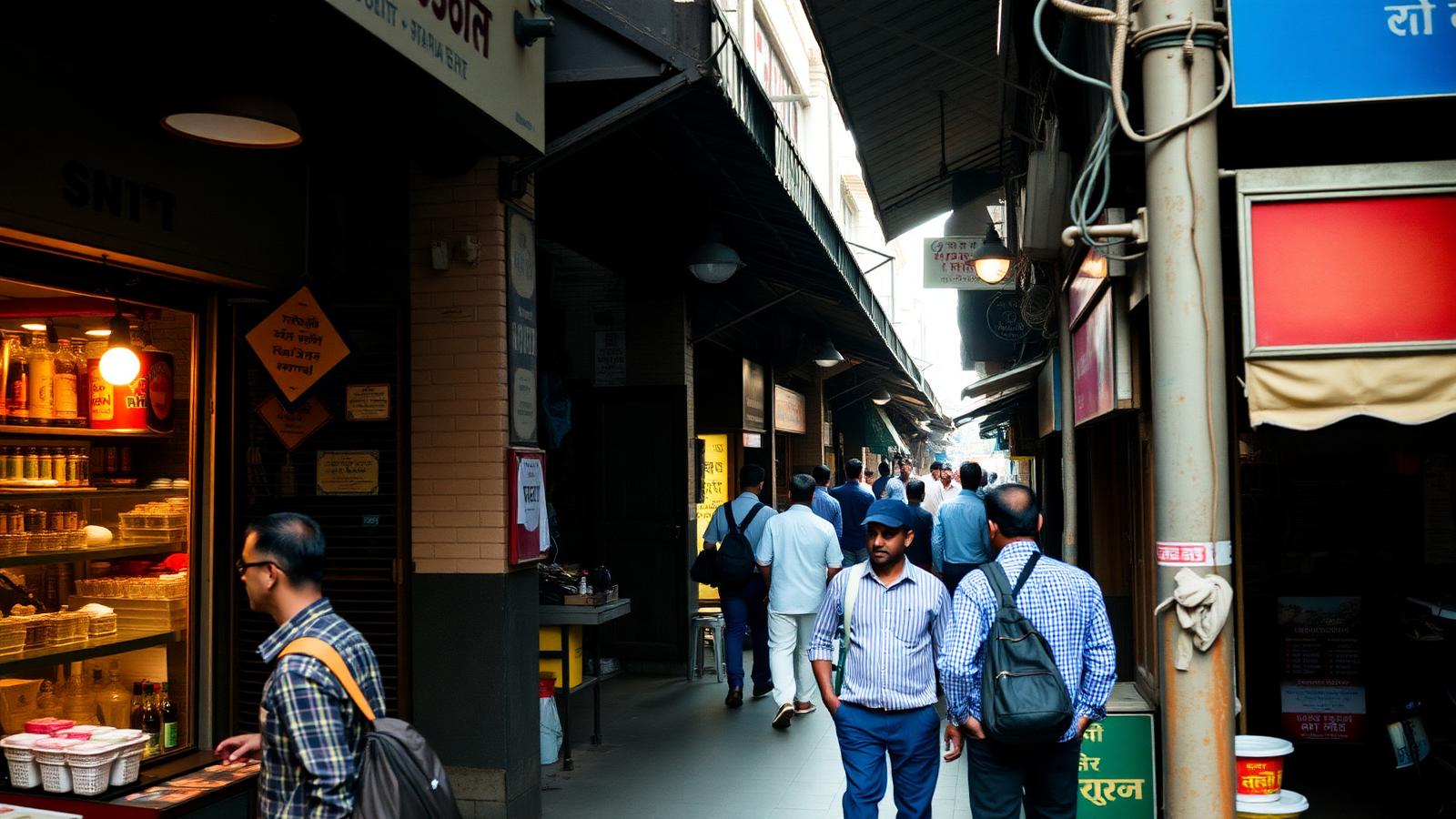 Street scene in Lower Parel station, Lower Parel, Mumbai