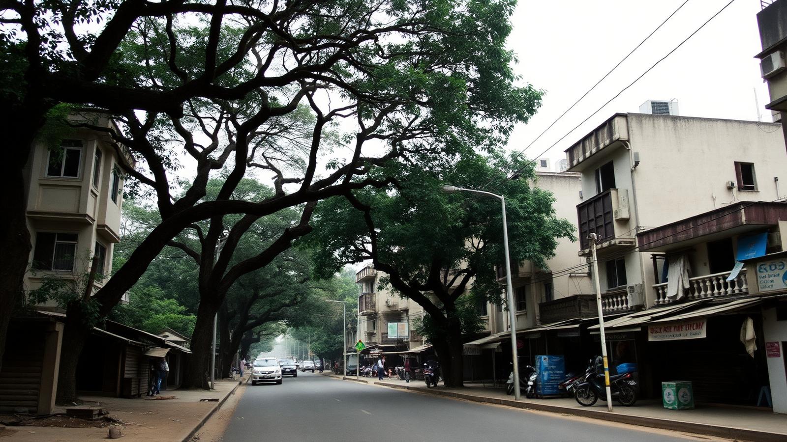 Street scene in Tulsi Pipe Road end, Lower Parel, Mumbai